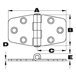 Marine Stainless Steel Polished Door Hinge for Boats, Caravan & Rv