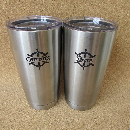 20oz Stainless Steel Thermal Beverage Tumbler w Lid (Set of Two)