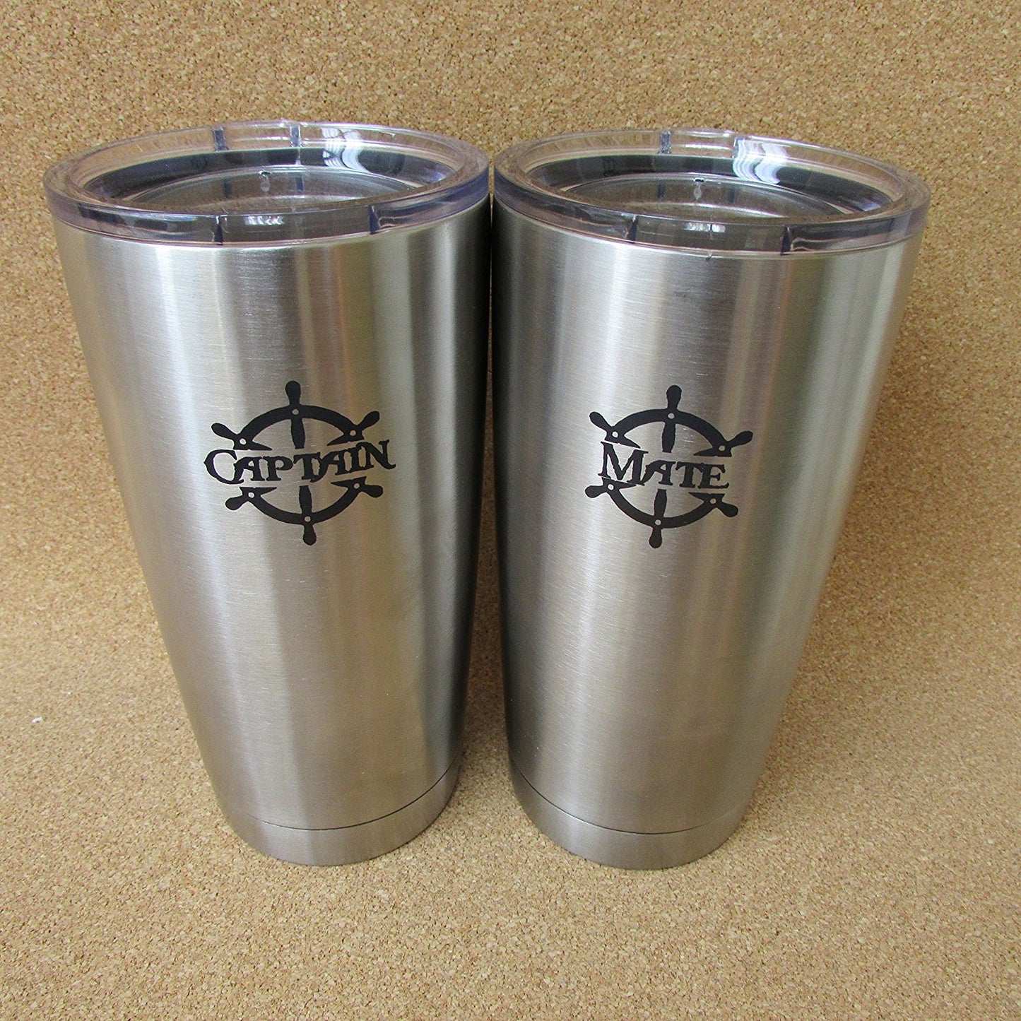 20oz Stainless Steel Thermal Beverage Tumbler w Lid (Set of Two)