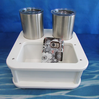 Double Beverage Holder with Large Catchall Storage